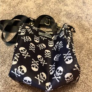 Betsey Johnson Black and White Skull Lunch Bag